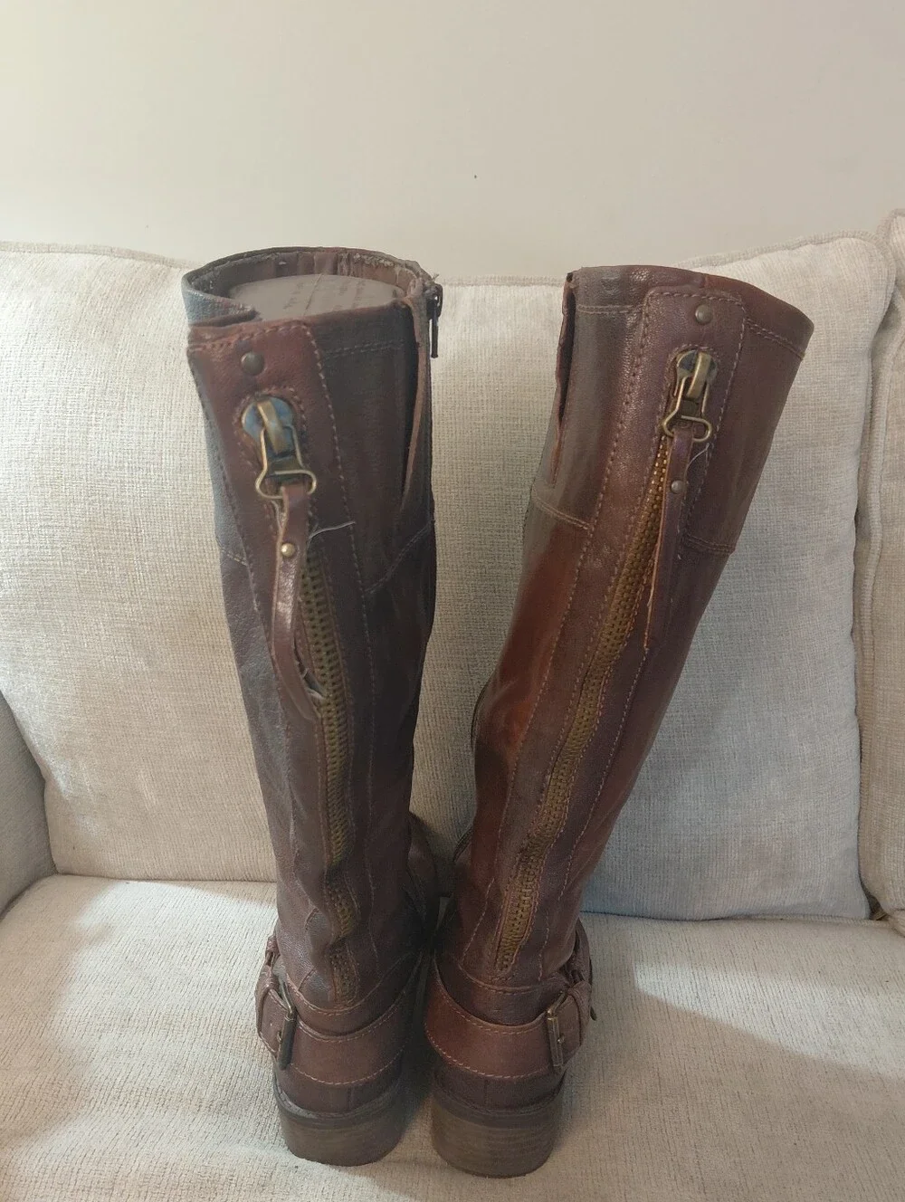 Naturalizer Brown Wide Calf Knee High Buckle Riding Boots Size 9.5
